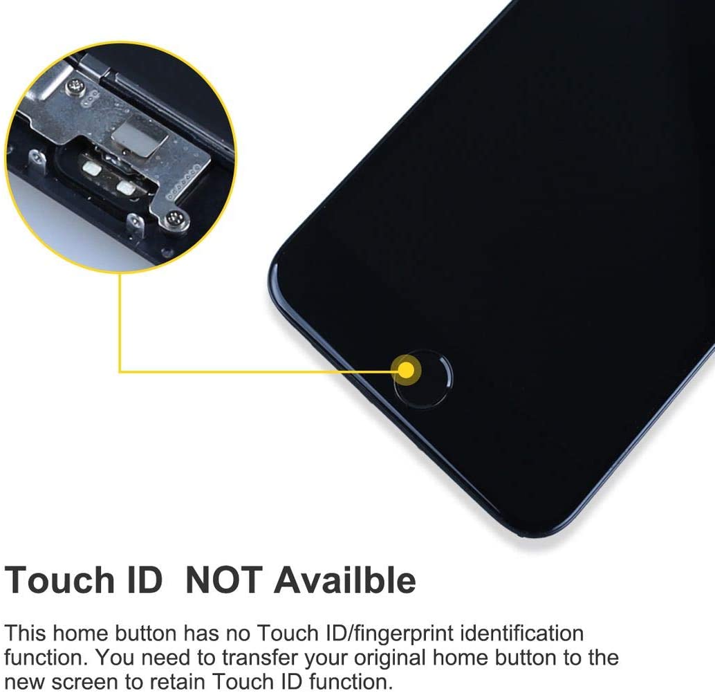 bokman Ersatz-Display für iPhone 6 Plus, Komplett-Display-Einheit, Schwarz