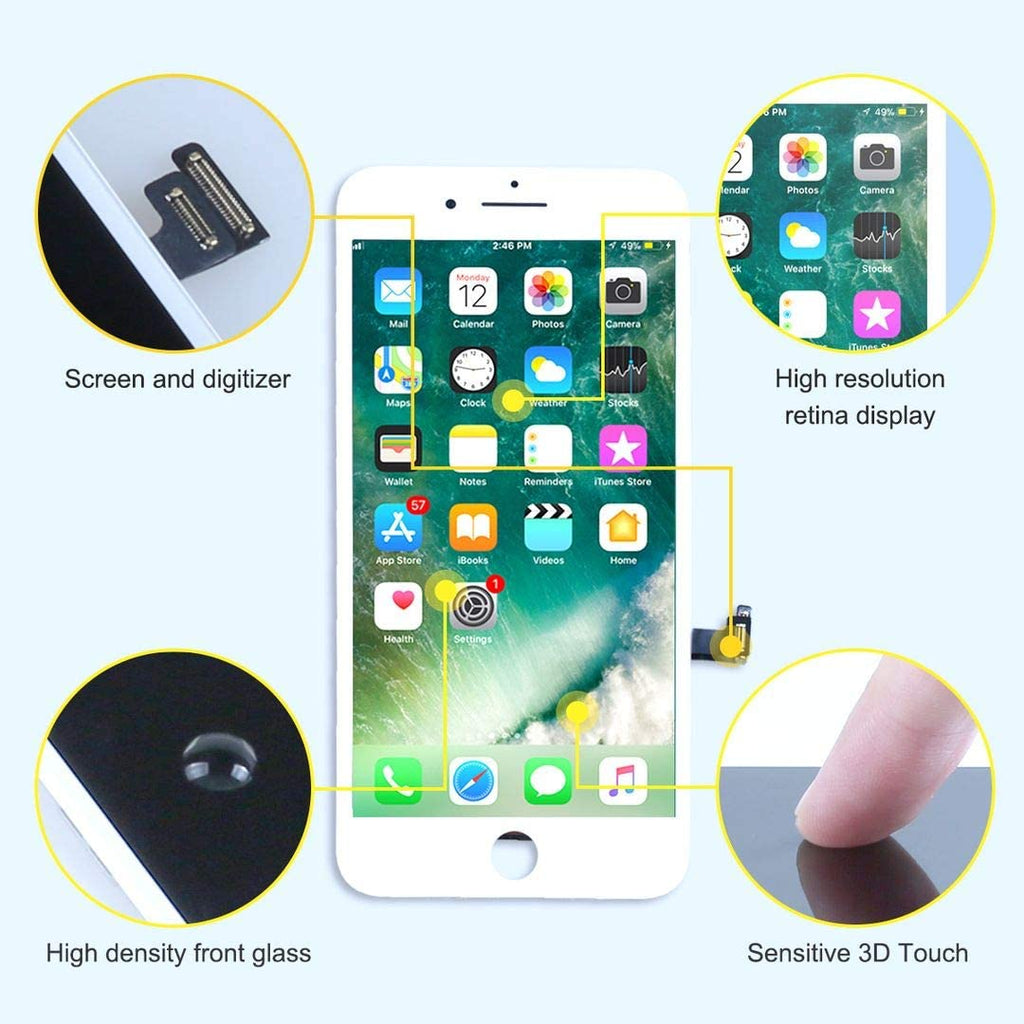 bokman for iPhone 7 Plus White Screen Replacement Parts Display Assembly
