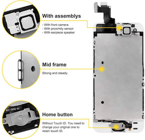 bokman for iPhone 5s/SE White Screen Replacement Parts Full Display Assembly