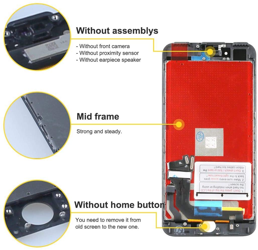 bokman for iPhone 7 Plus Black Screen Replacement Parts Display Assembly