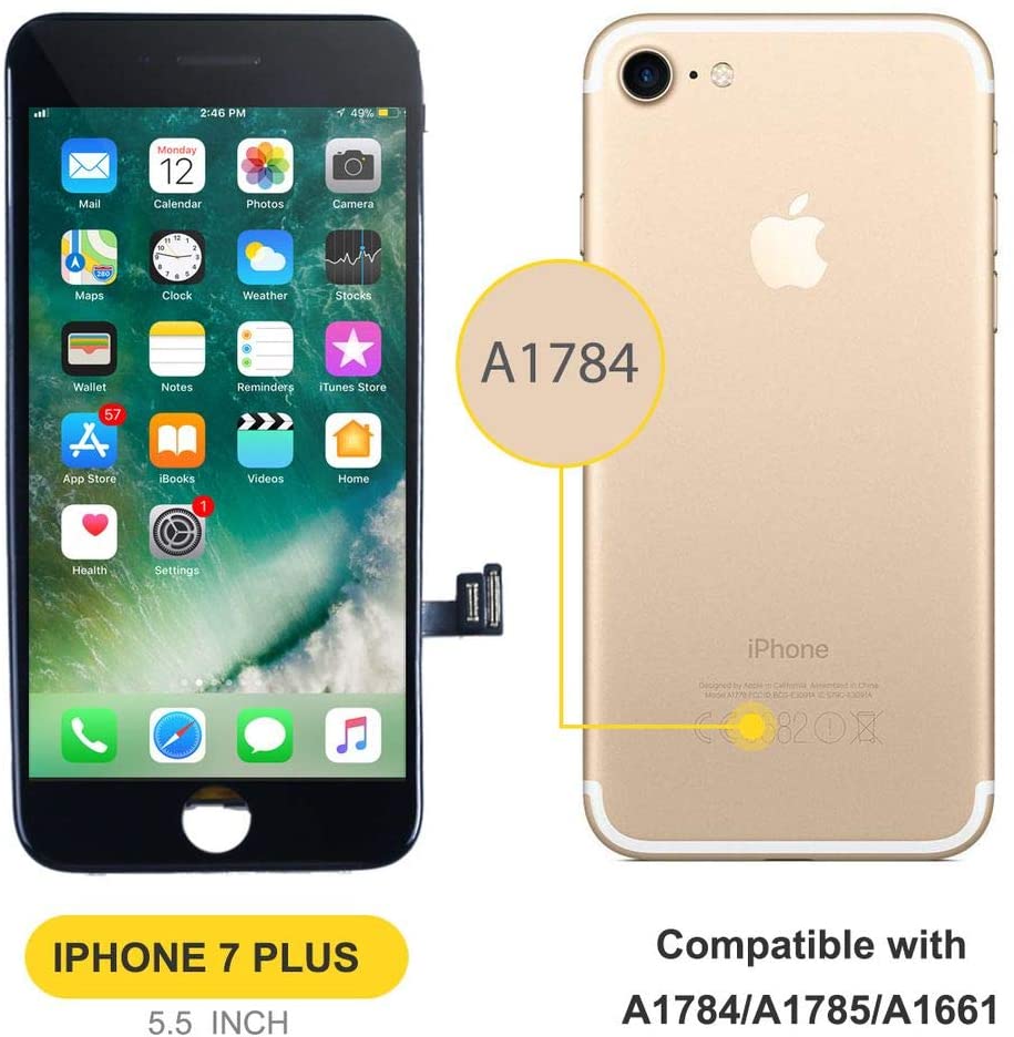 bokman for iPhone 7 Plus Black Screen Replacement Parts Display Assembly