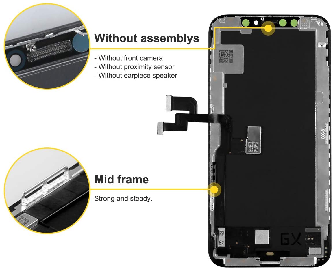 bokman for iPhone XS Black OLED Screen Replacement Parts Display Assembly
