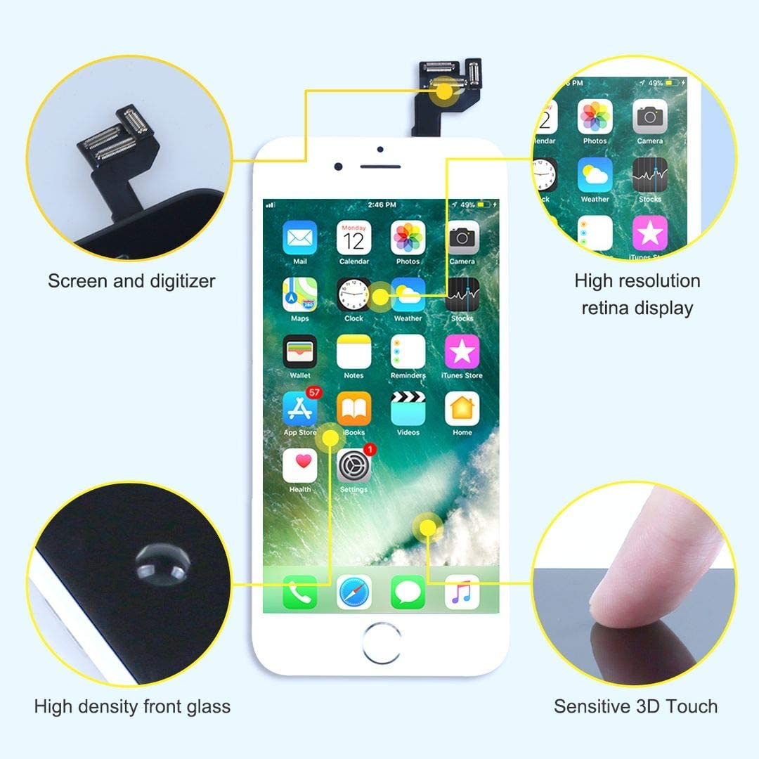 bokman for iPhone 6s White Screen Replacement Parts Full Display Assembly