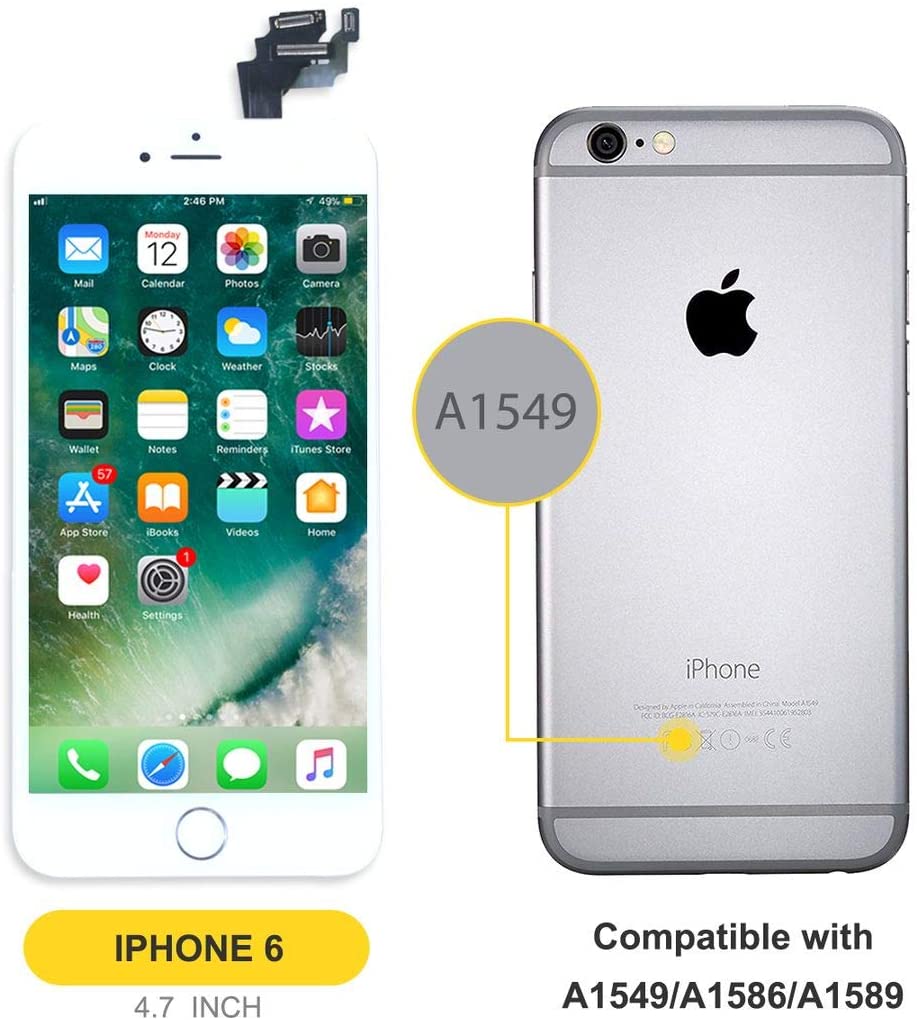 bokman for iPhone 6 White Screen Replacement Parts Full Display Assembly