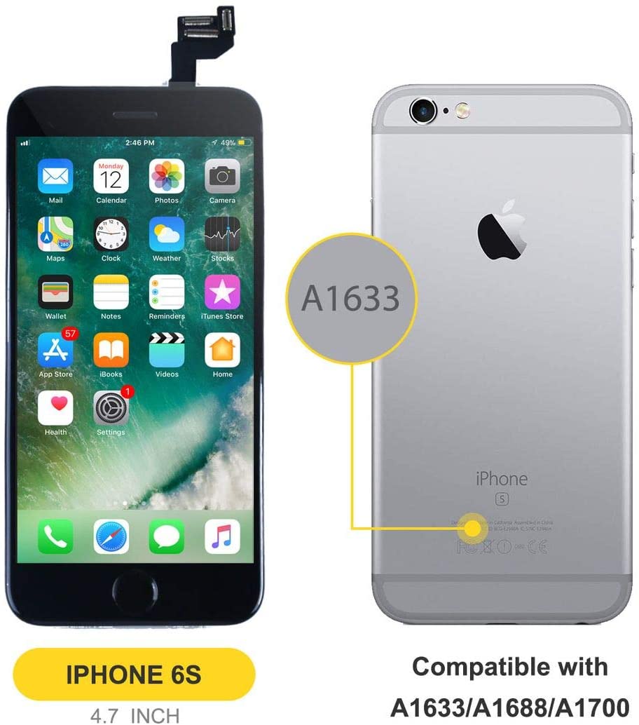 bokman for iPhone 6s Black Screen Replacement Parts Full Display Assembly