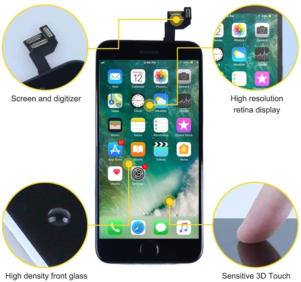 bokman for iPhone 6s Plus Black Screen Replacement Parts Full Display Assembly