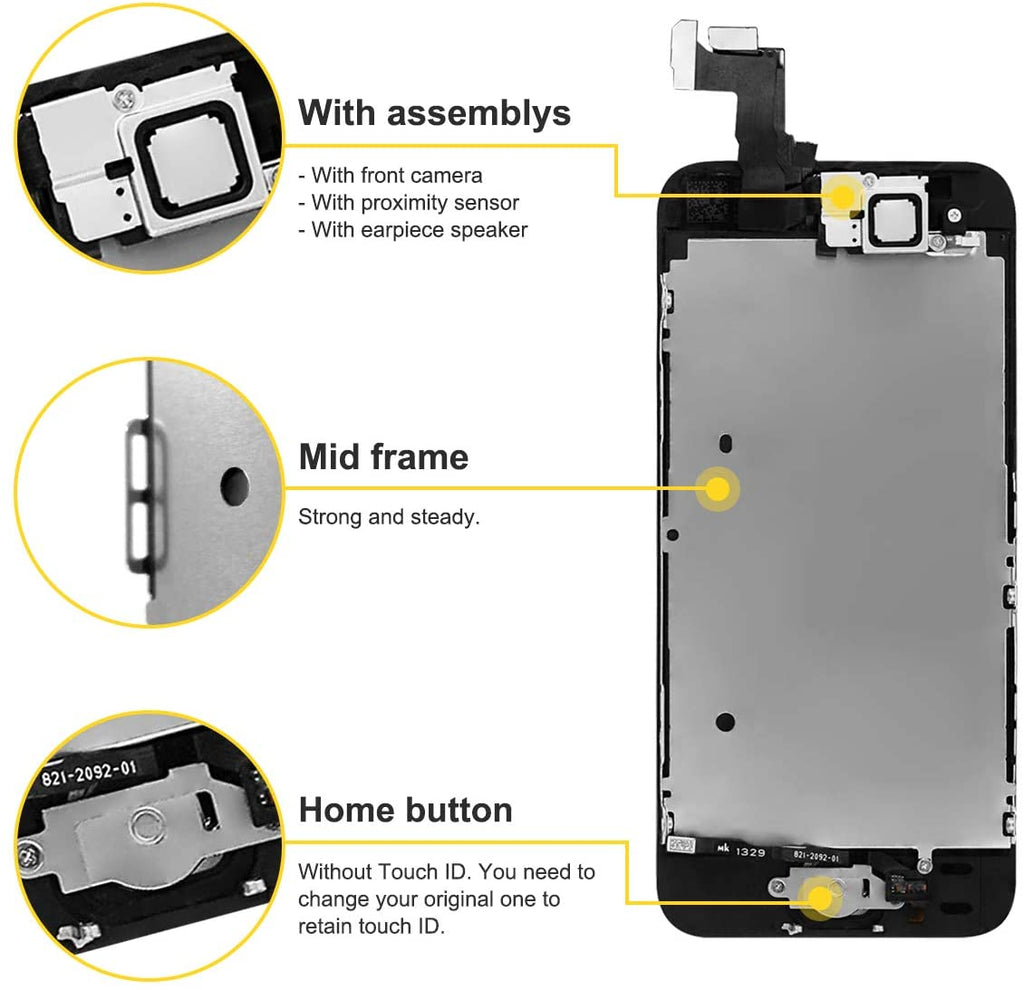bokman for iPhone 5s/SE Black Screen Replacement Parts Full Display Assembly