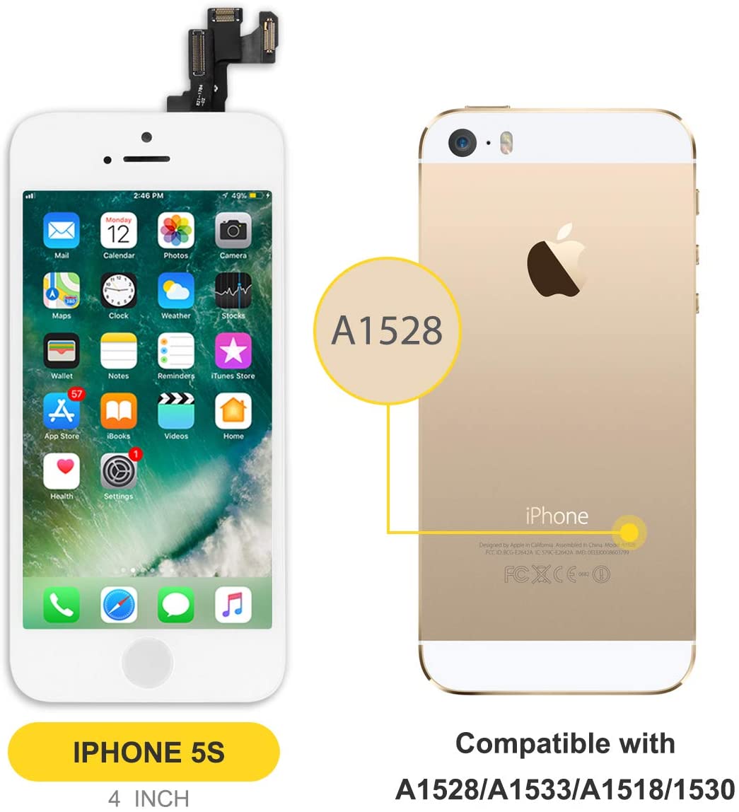 bokman for iPhone 5s/SE White Screen Replacement Parts Full Display Assembly