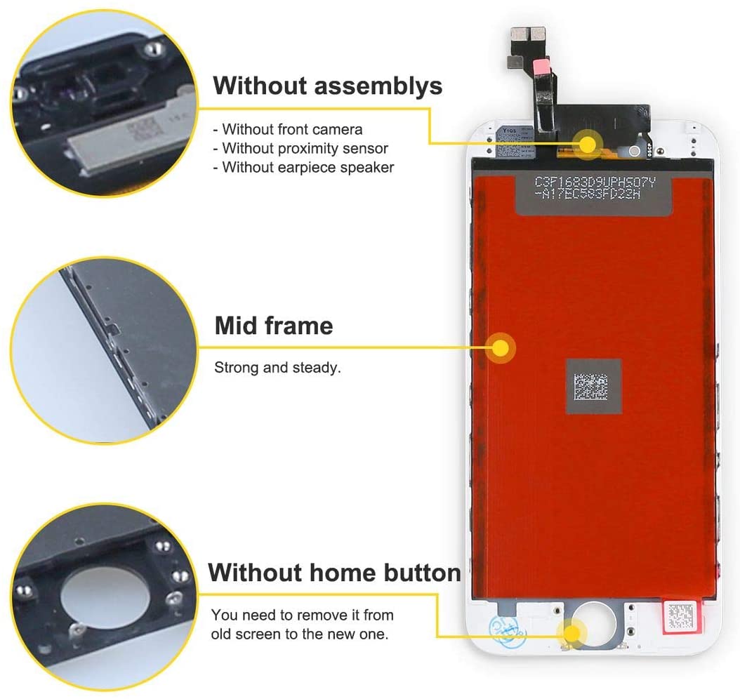 bokman for iPhone 6 White Screen Replacement Parts Display Assembly