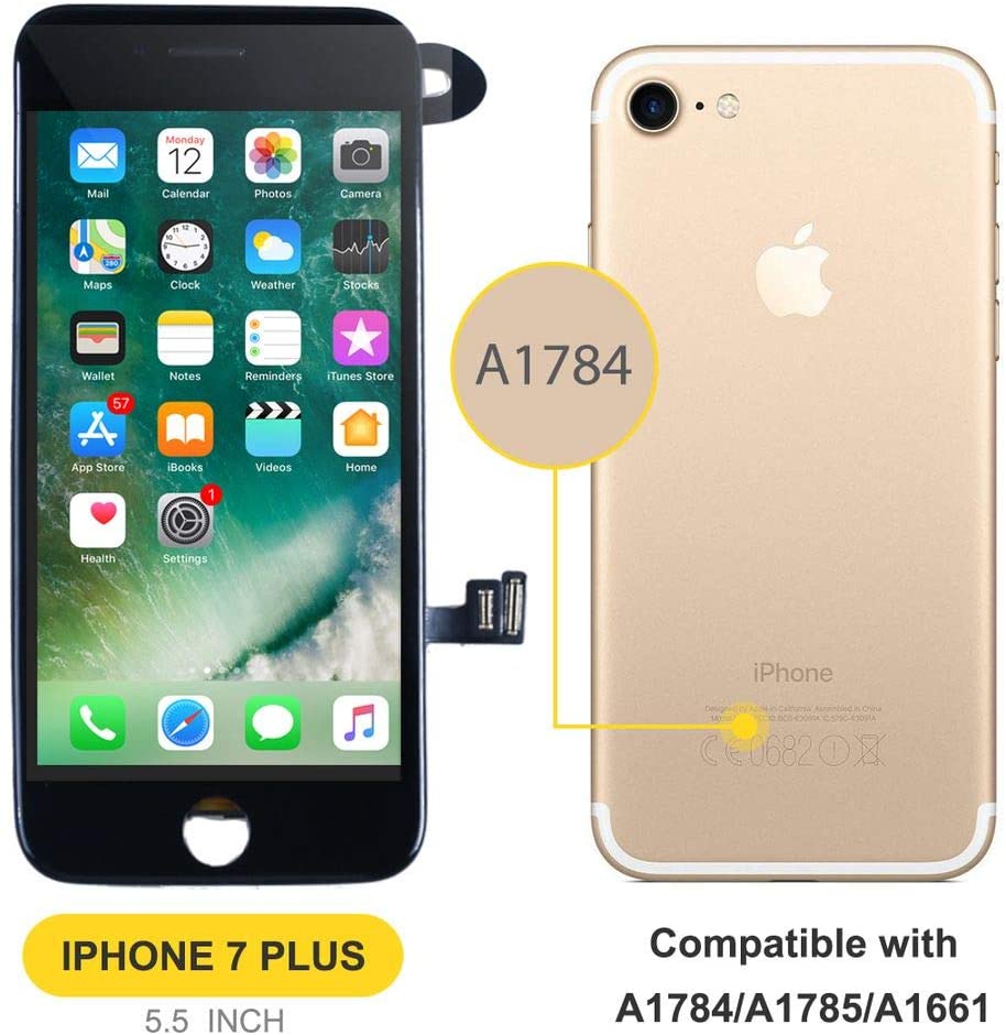 bokman for iPhone 7 Plus Black Screen Replacement Parts Full Display Assembly
