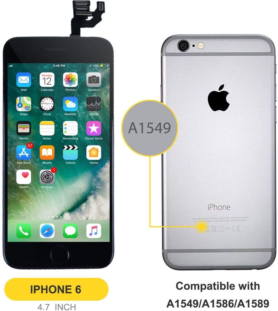 bokman for iPhone 6 Black Screen Replacement Parts Full Display Assembly