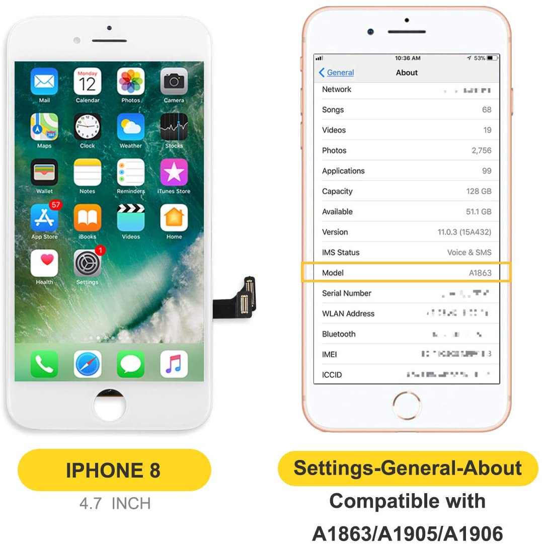 bokman for iPhone 8 White Screen Replacement Parts Display Assembly