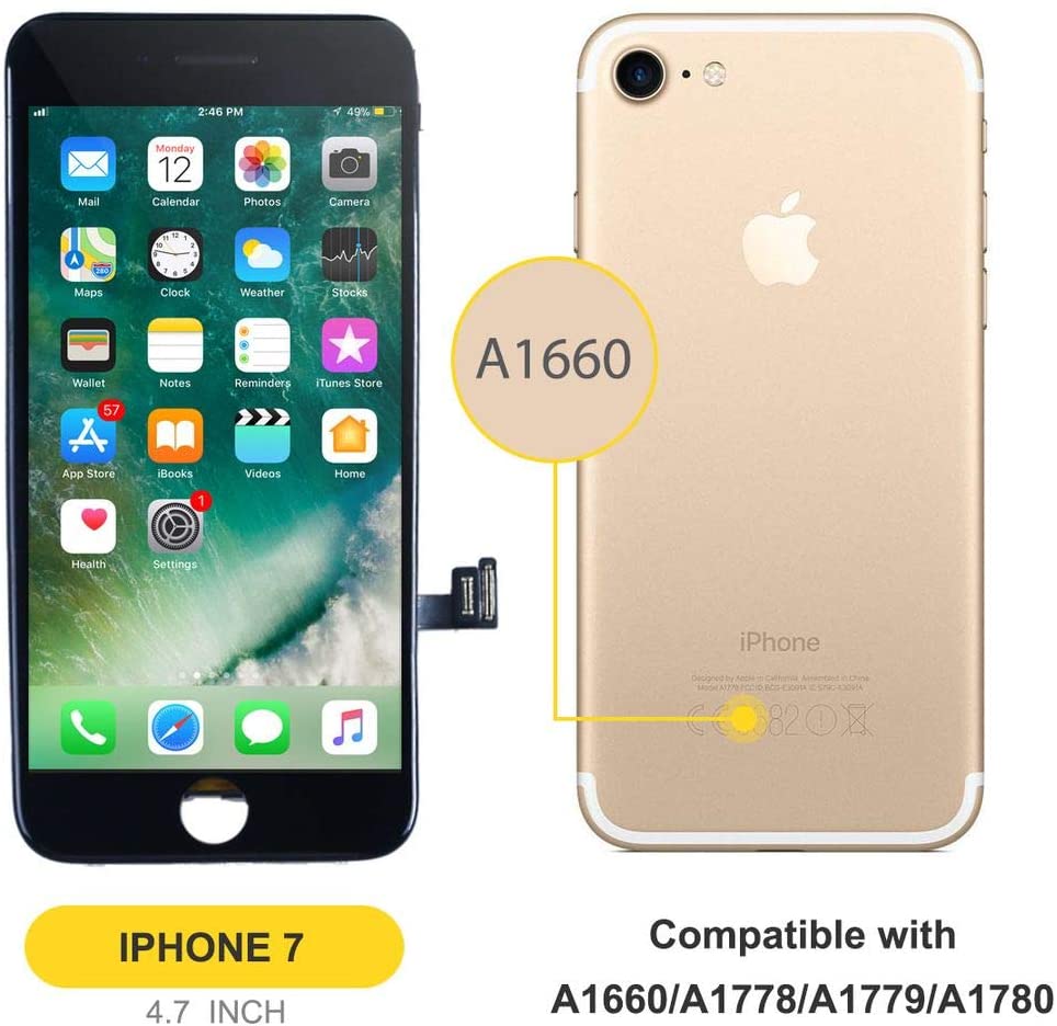 bokman für iPhone 7 Bildschirm-Ersatzteil Display-Einheit Schwarz