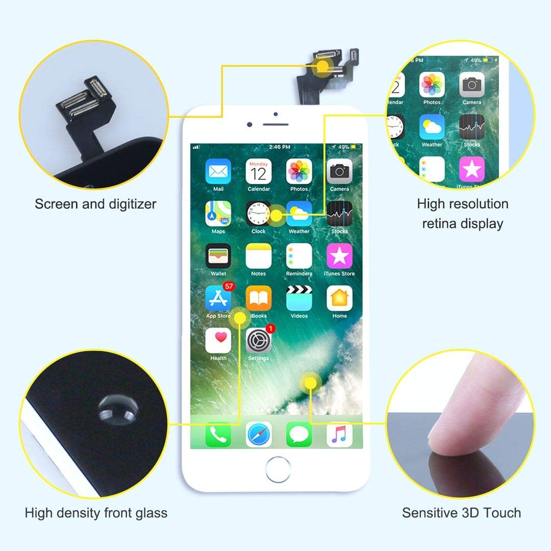 bokman für iPhone 6 Plus weiß Bildschirm Ersatzteile komplettes Display Modul