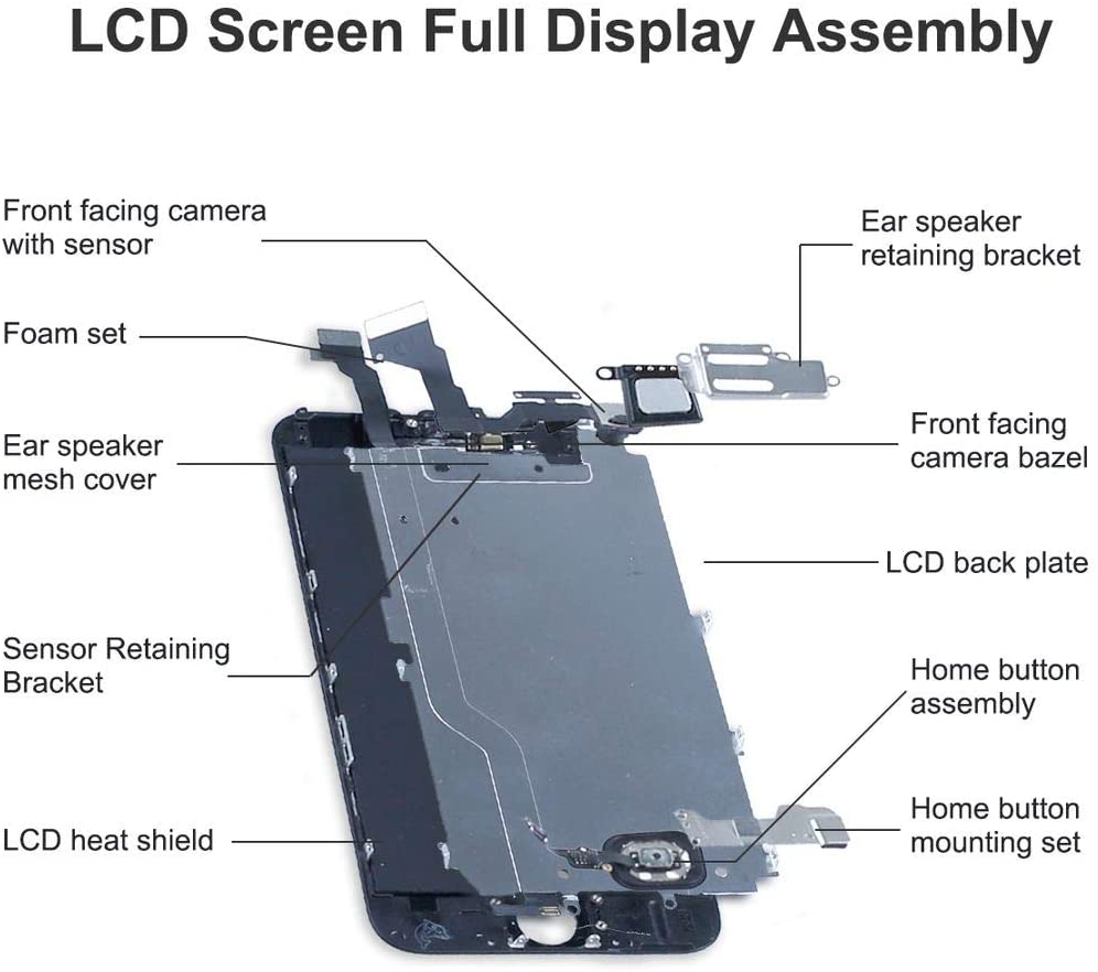 bokman for iPhone 6s Black Screen Replacement Parts Full Display Assembly
