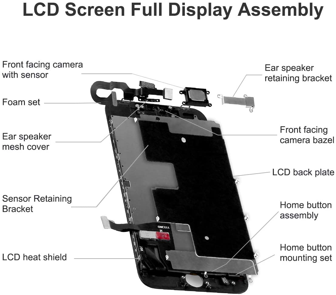 bokman for iPhone 8 Plus Black Screen Replacement Parts Full Display Assembly