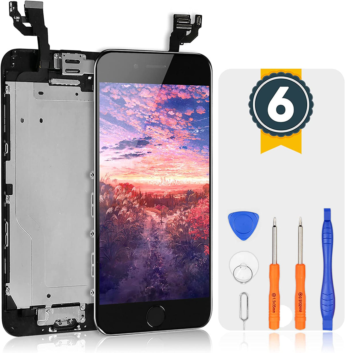 bokman for iPhone 6 Black Screen Replacement Parts Full Display Assembly