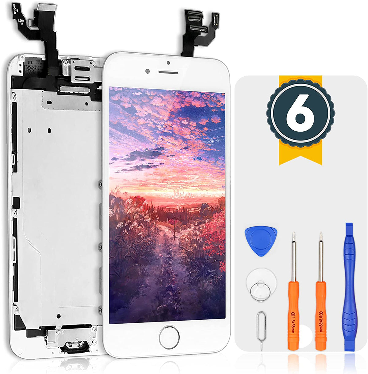 bokman for iPhone 6 White Screen Replacement Parts Full Display Assembly
