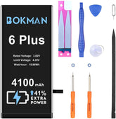bokman for iPhone 6 Plus Battery Replacement, High Capacity Li-ion Polymer Battery 4100mAh with All Tool Kits and Adhesive Strips