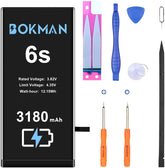 bokman for iPhone 6s Battery Replacement, High Capacity Li-ion Polymer Battery 3180mAh with All Tool Kits and Adhesive Strips