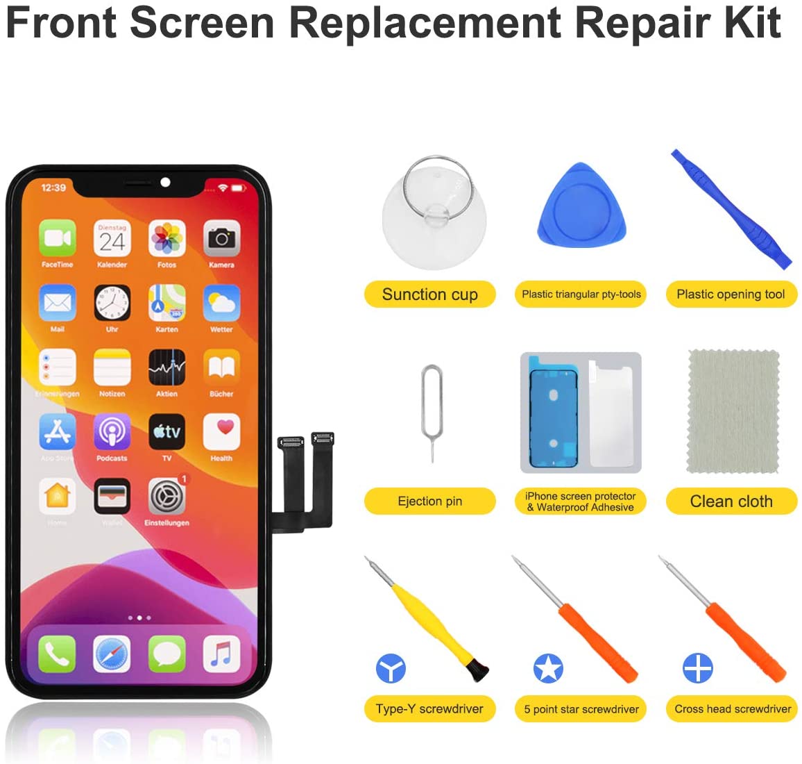 bokman for iPhone 11 Black LCD Screen Replacement Parts Display Assembly Front Panel