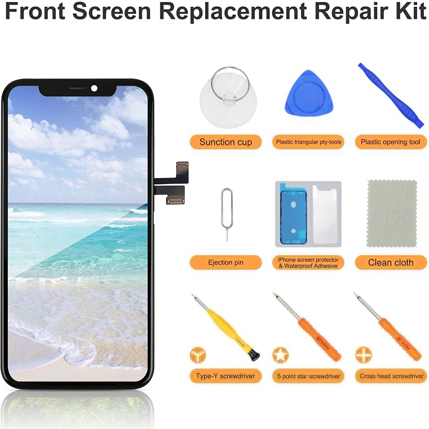 bokman for iPhone 11 Pro Max Black LCD Screen Replacement Parts Display Assembly Front Panel