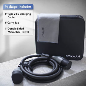bokman EV Type 2 Charging Cable, Type 2 to Type 2 | 7.2kW | 32A | 5 Meters | Single Phase Electric Vehicle Charging Cable