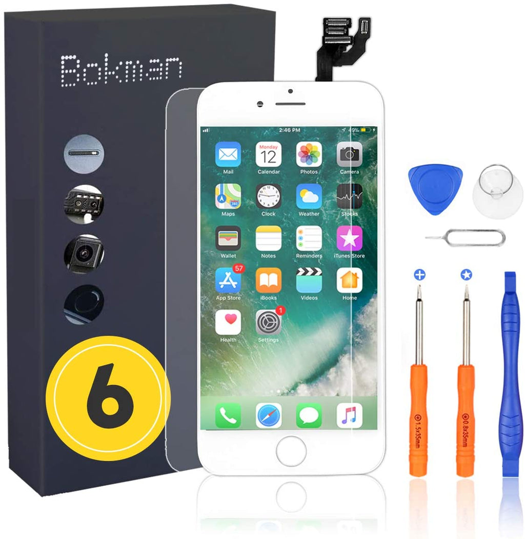bokman for iPhone 6 White Screen Replacement Parts Full Display Assembly