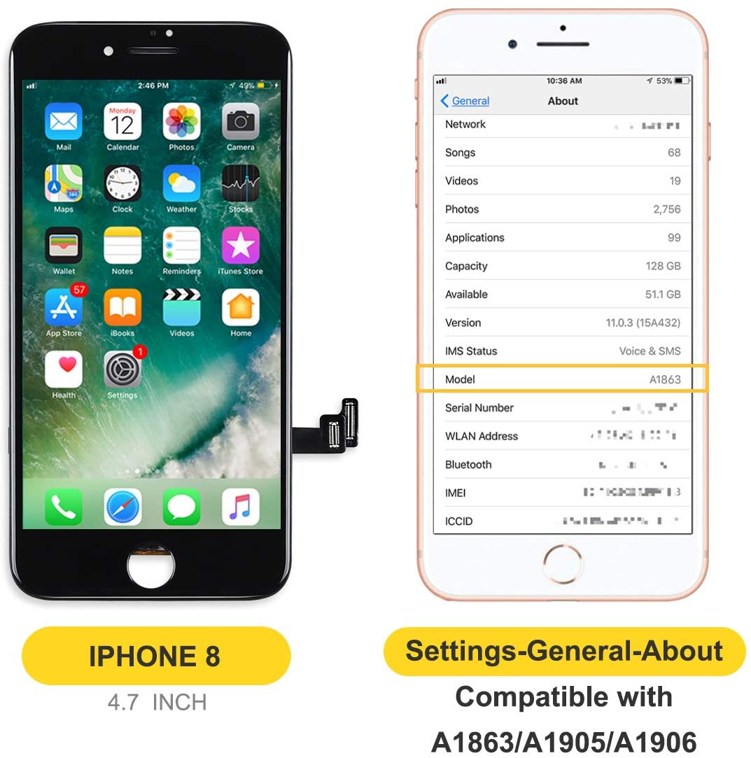 bokman for iPhone 8/SE 2020 Black Screen Replacement Parts Display Assembly