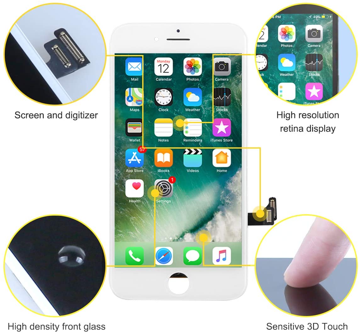 bokman for iPhone 8 White Screen Replacement Parts Display Assembly