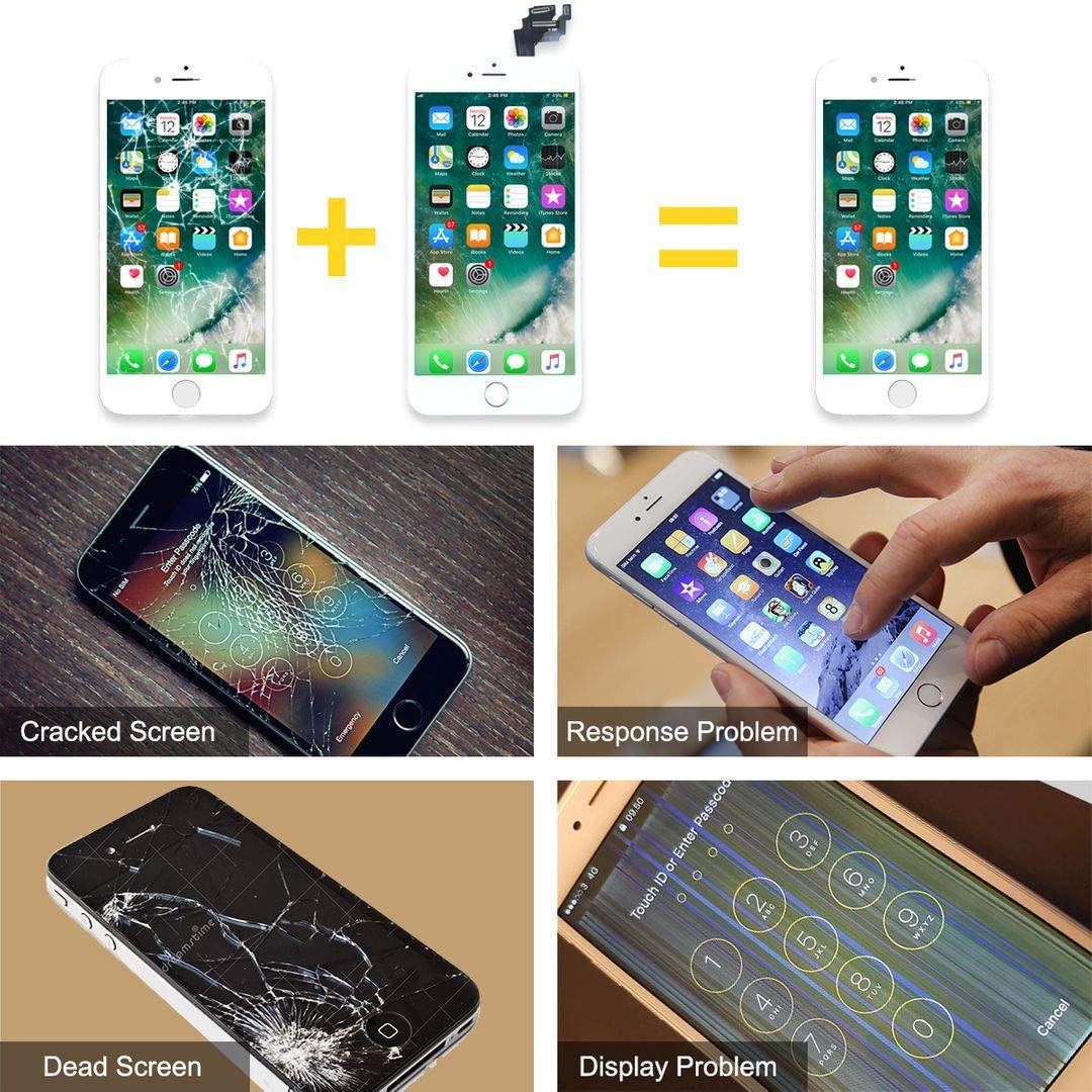 bokman for iPhone 6 Plus White Screen Replacement Parts Full Display Assembly