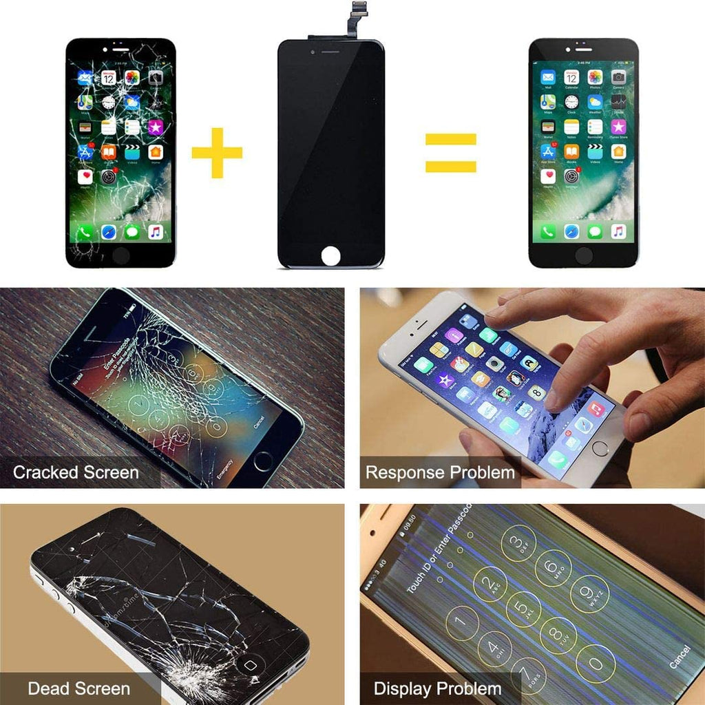 bokman Display-Ersatzteil für iPhone 6 Plus, Bildschirm-Einheit, Schwarz
