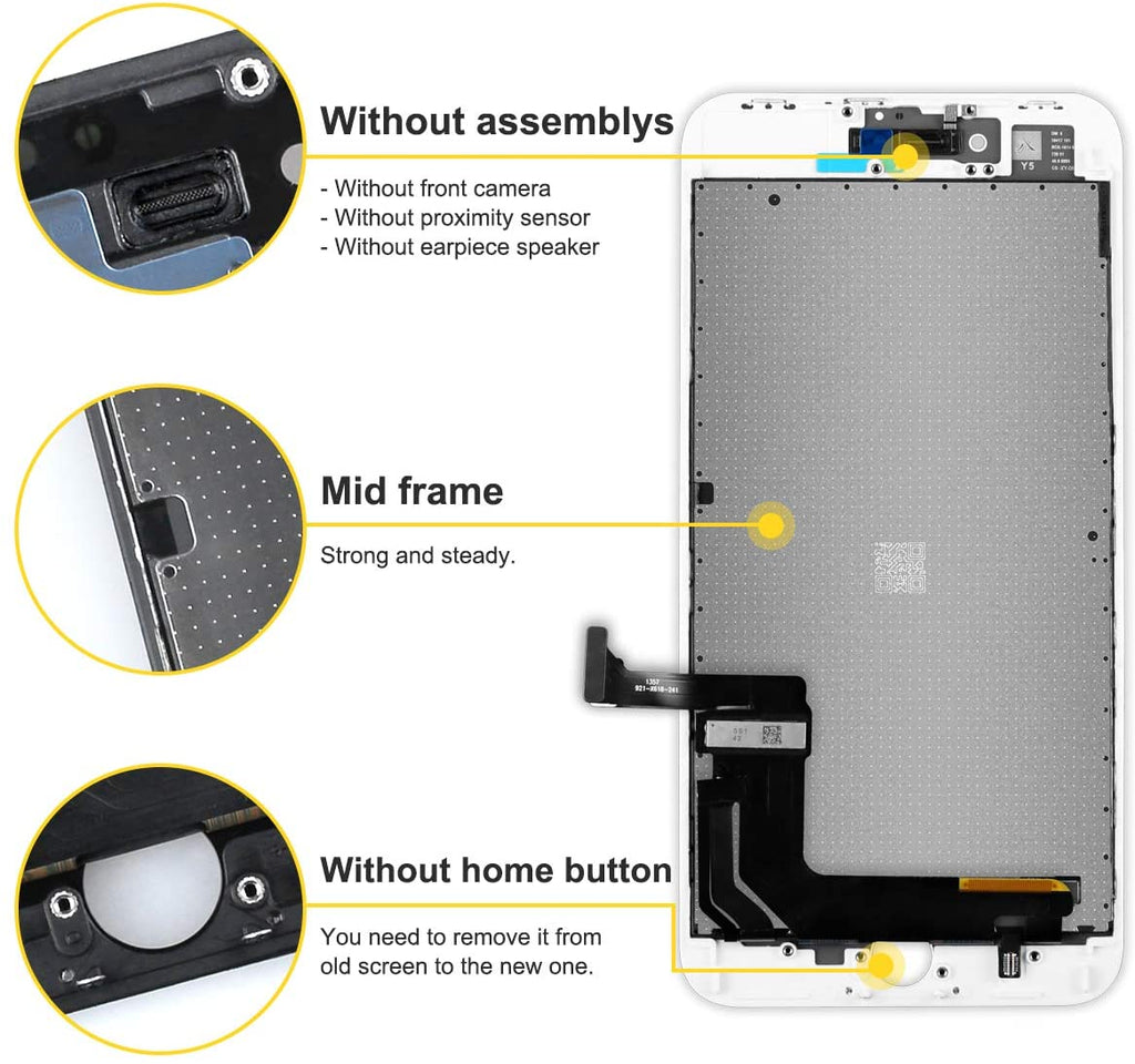 bokman for iPhone 8 Plus White Screen Replacement Parts Display Assembly