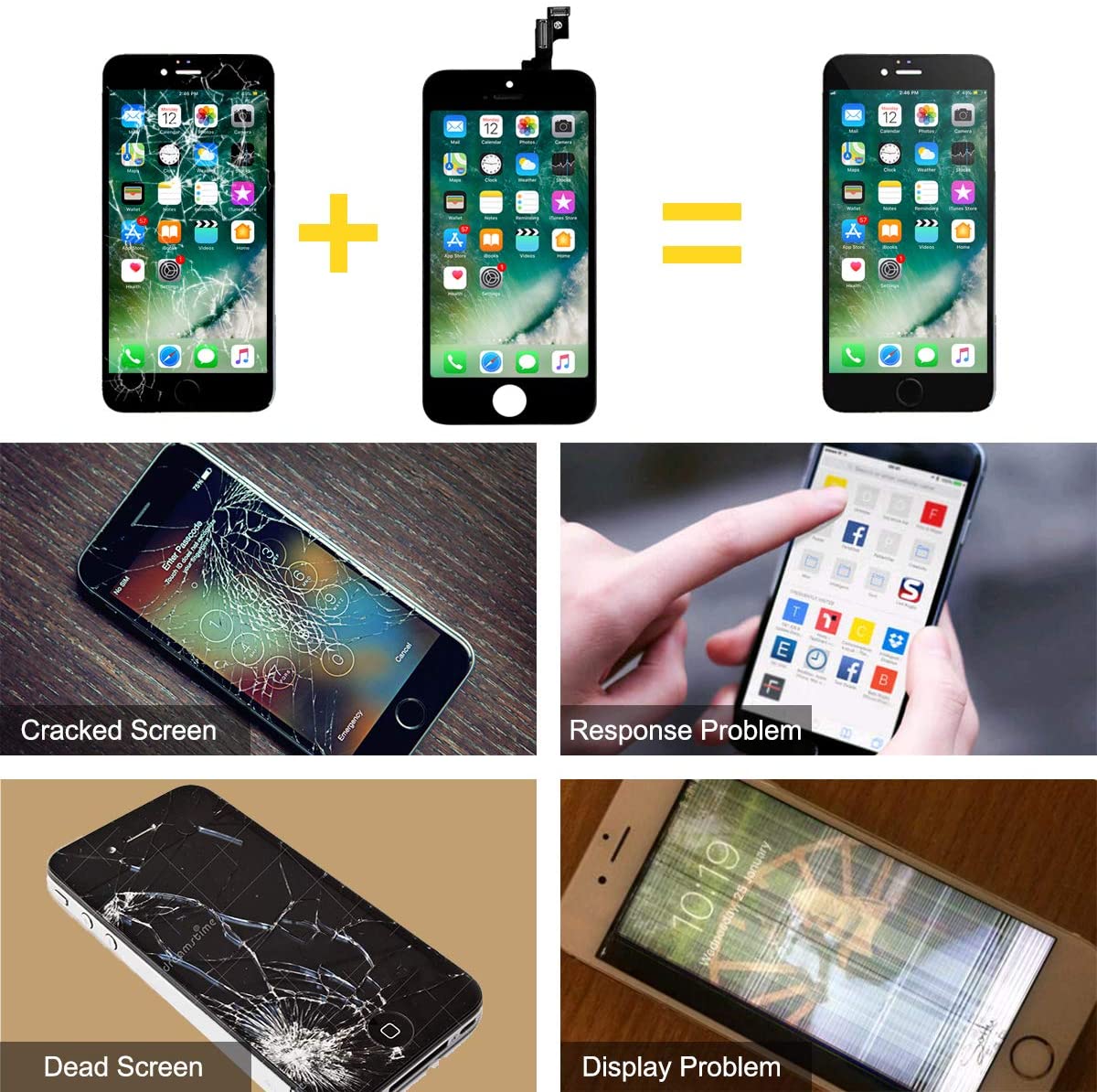 bokman for iPhone 5s/SE Black Screen Replacement Parts Display Assembly