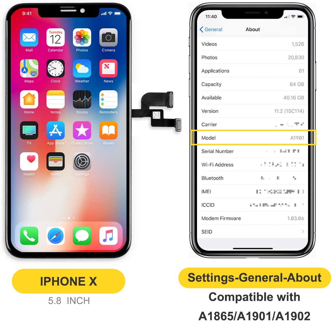 bokman for iPhone X Black OLED Screen Replacement Parts Display Assembly