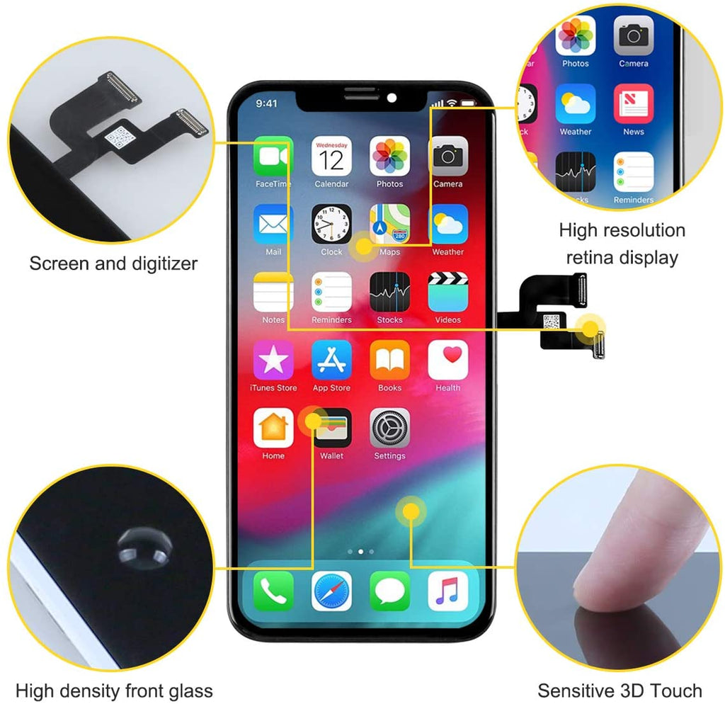 bokman for iPhone XS Black OLED Screen Replacement Parts Display Assembly