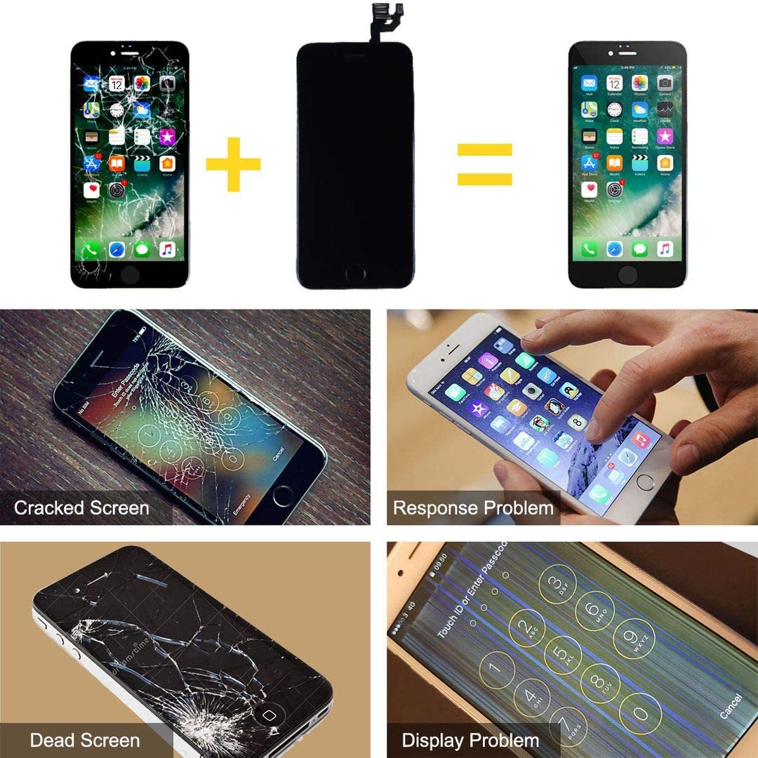 bokman für iPhone 6 Bildschirm Ersatzteil Schwarz Komplettes Display-Modul