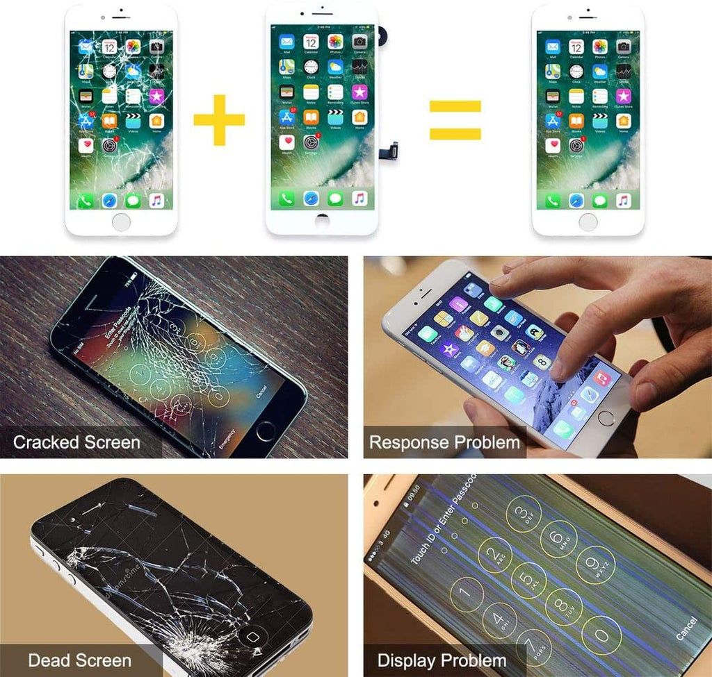 bokman for iPhone 7 Plus White Screen Replacement Parts Full Display Assembly