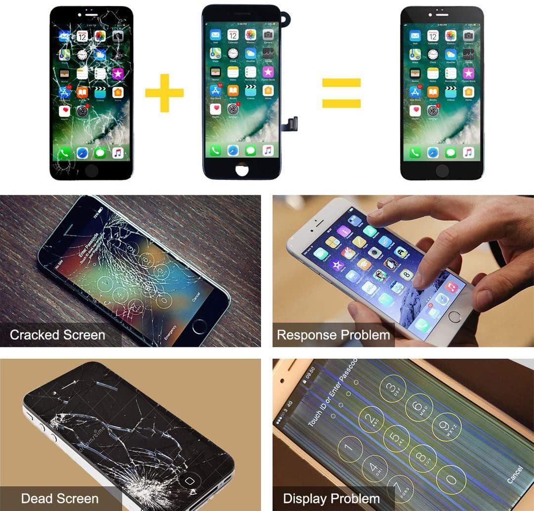 bokman for iPhone 7 Plus Black Screen Replacement Parts Full Display Assembly