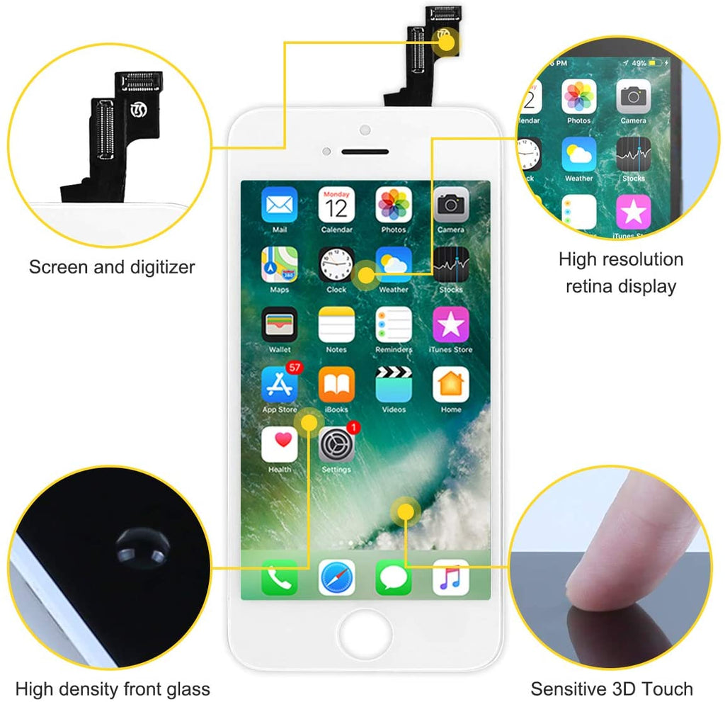 bokman for iPhone 5s/SE White Screen Replacement Parts Display Assembly