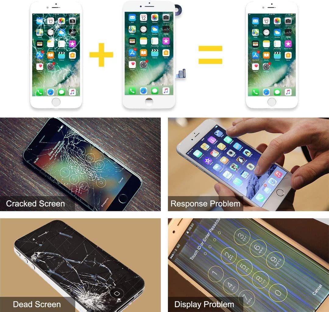 bokman for iPhone 7 White Screen Replacement Parts Full Display Assembly