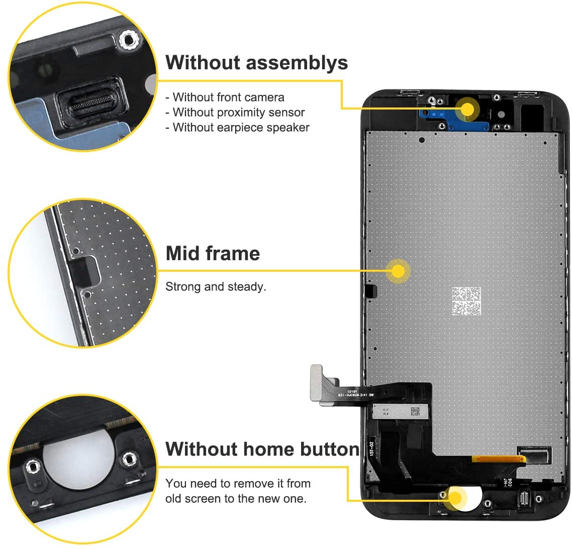 bokman for iPhone 8/SE 2020 Black Screen Replacement Parts Display Assembly