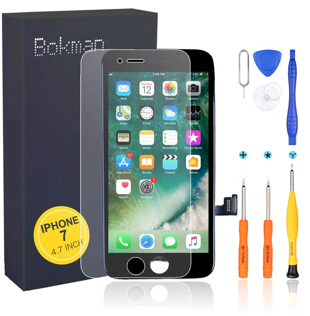 bokman für iPhone 7 Bildschirm-Ersatzteil Display-Einheit Schwarz