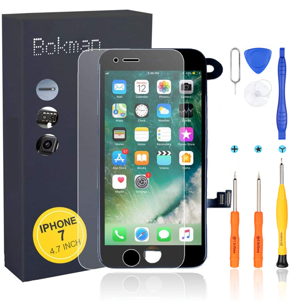 bokman für iPhone 7 Bildschirm-Ersatzteil Schwarz Komplett-Display-Einheit