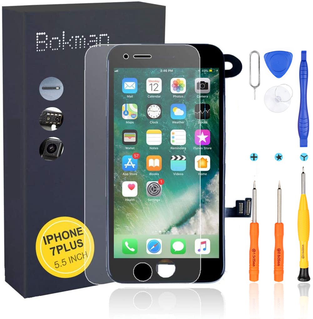 bokman for iPhone 7 Plus Black Screen Replacement Parts Full Display Assembly
