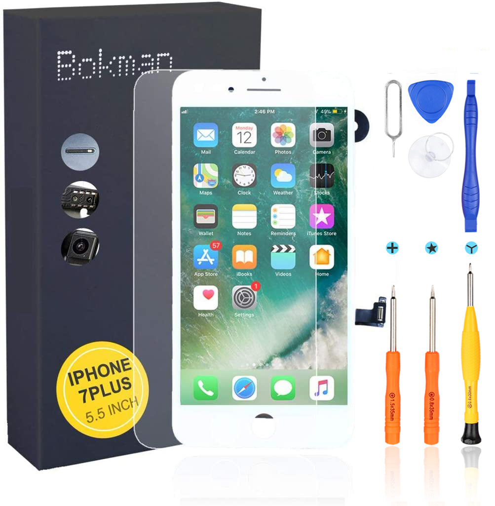 bokman for iPhone 7 Plus White Screen Replacement Parts Full Display Assembly